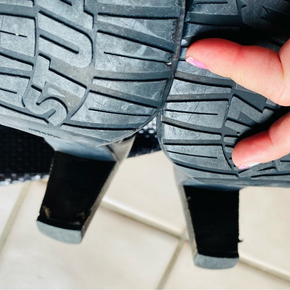 Stuart Weitzman Black Leather Woven Western Tall Boots - Picture 6 of 14